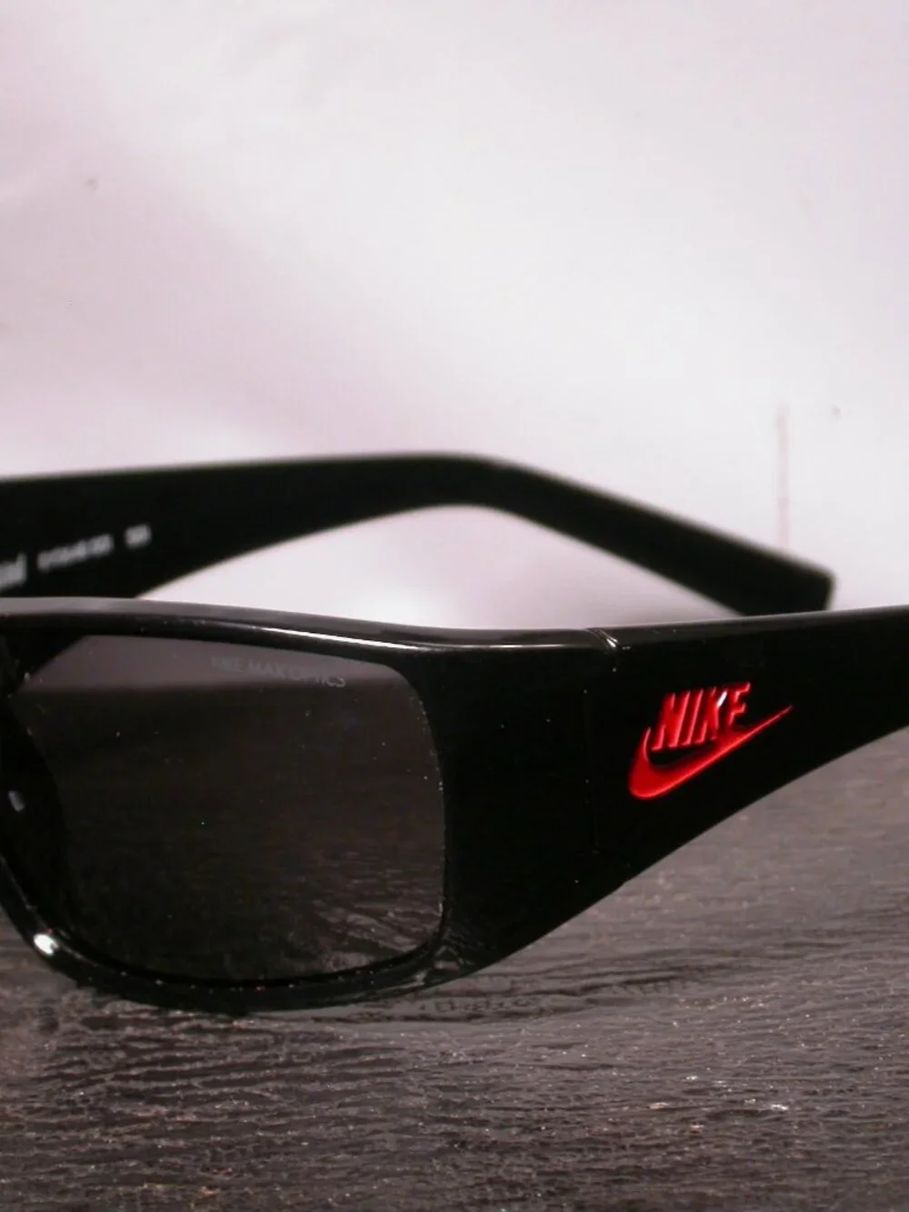 Nike Grind Gloss Black and Red Sporty Sunglasses FRAME ONLY